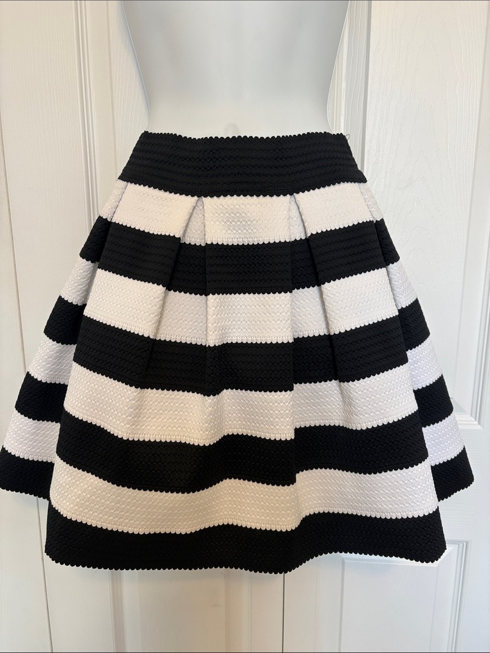 NWT Express Striped Textured Pleated Skirt XS.